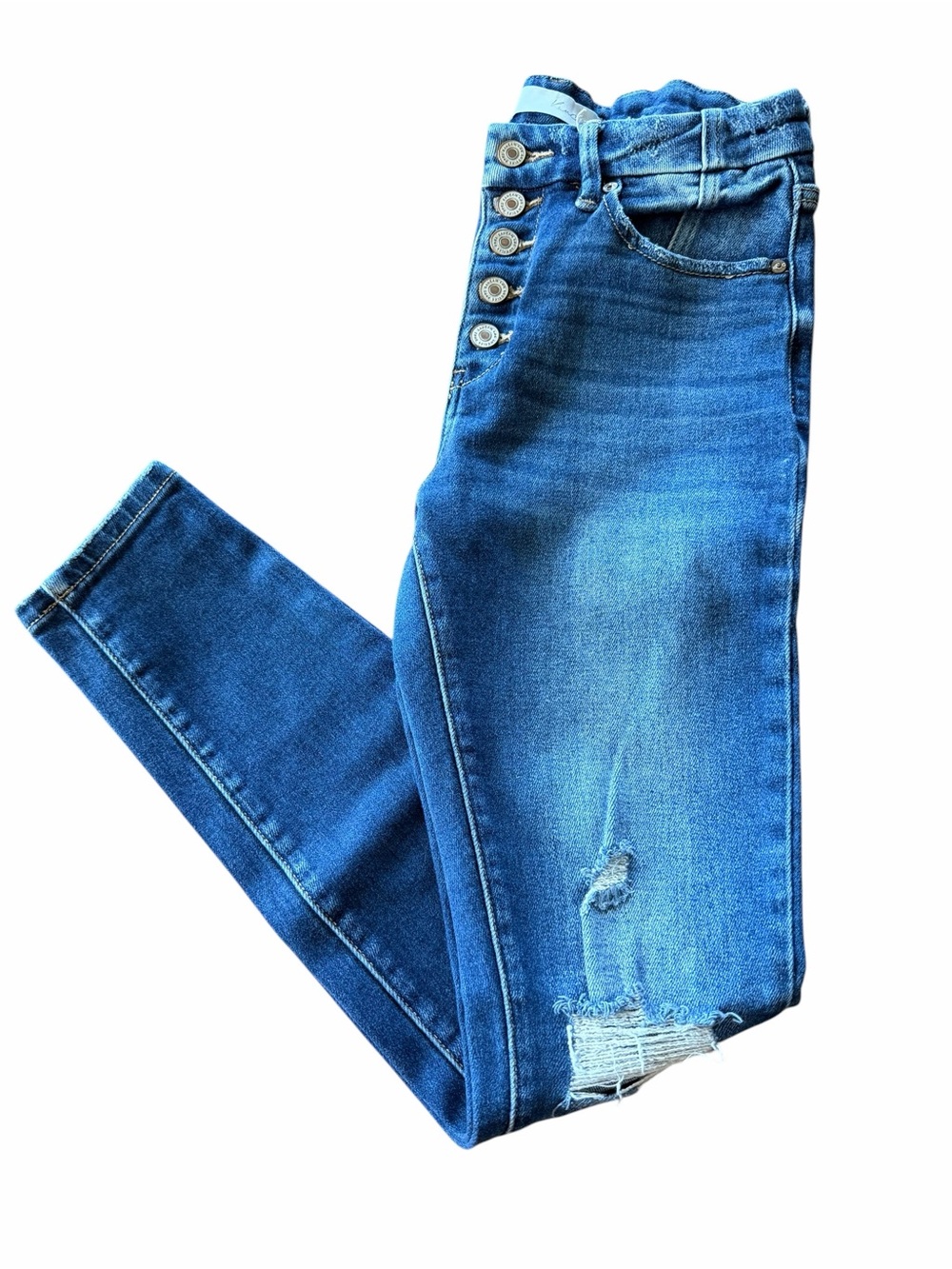 KanCan High Rise Skinny Jeans Distressed Button Fly Size 7/27